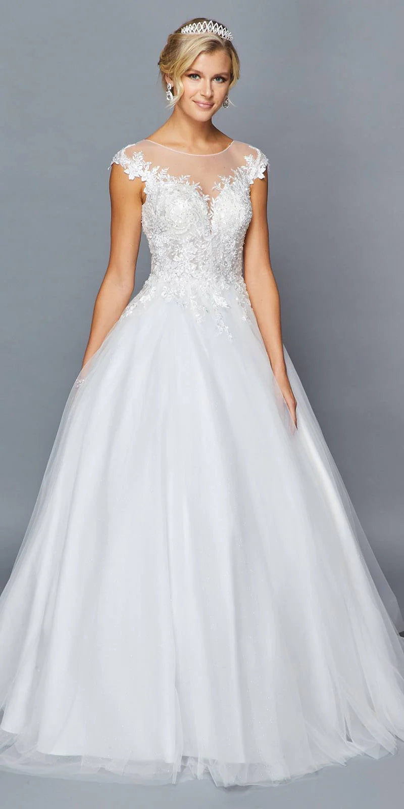 Lace Sleeve corset back wedding gown 425