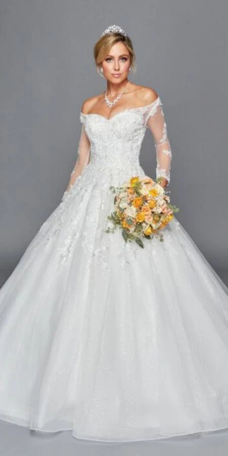 Lace Sleeve corset back wedding gown 437